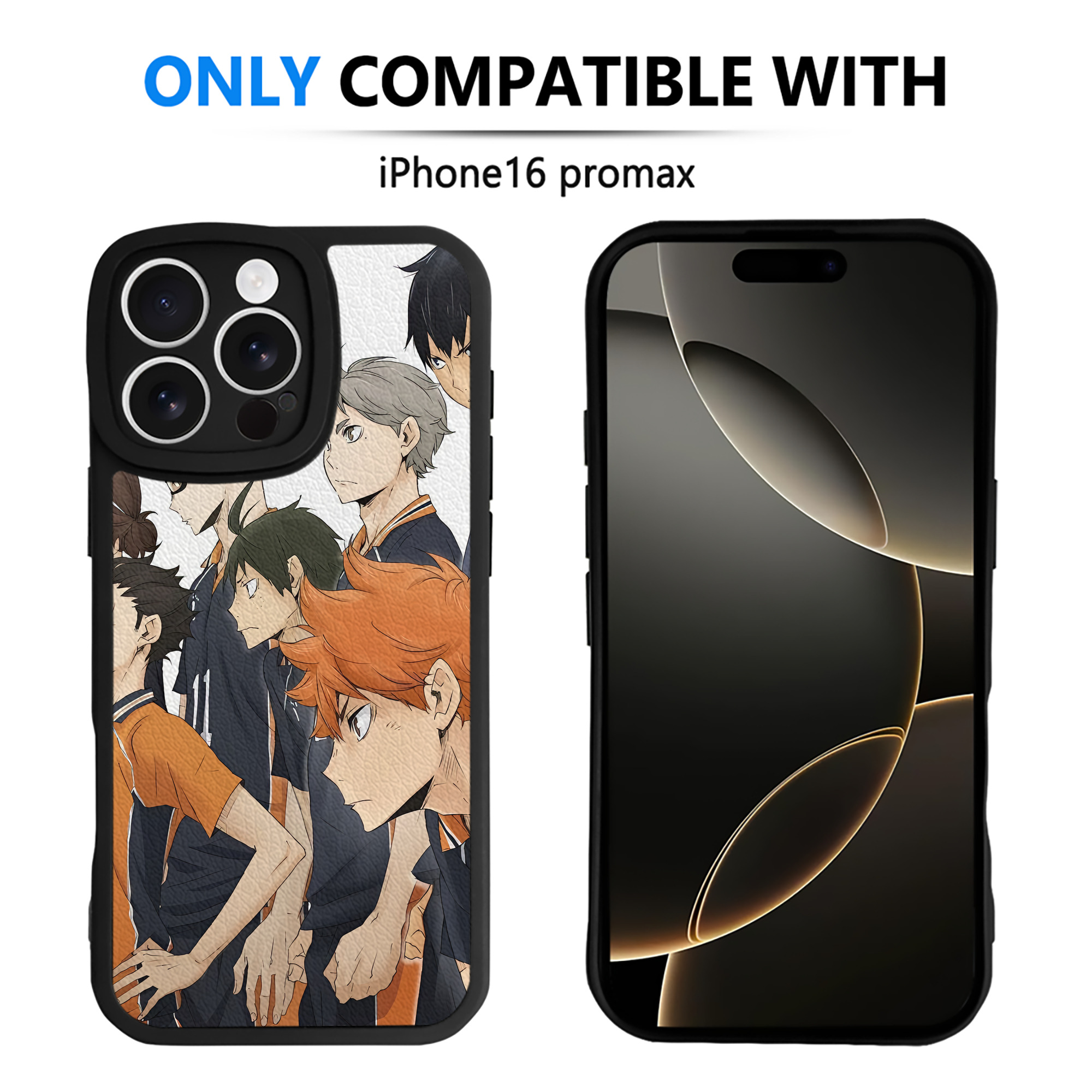 （画像用） ハイキュー!! Haikyu!! 【iPhone 16シリーズ対応】シリコンスマホケース（レザー調） 材質：シリコン